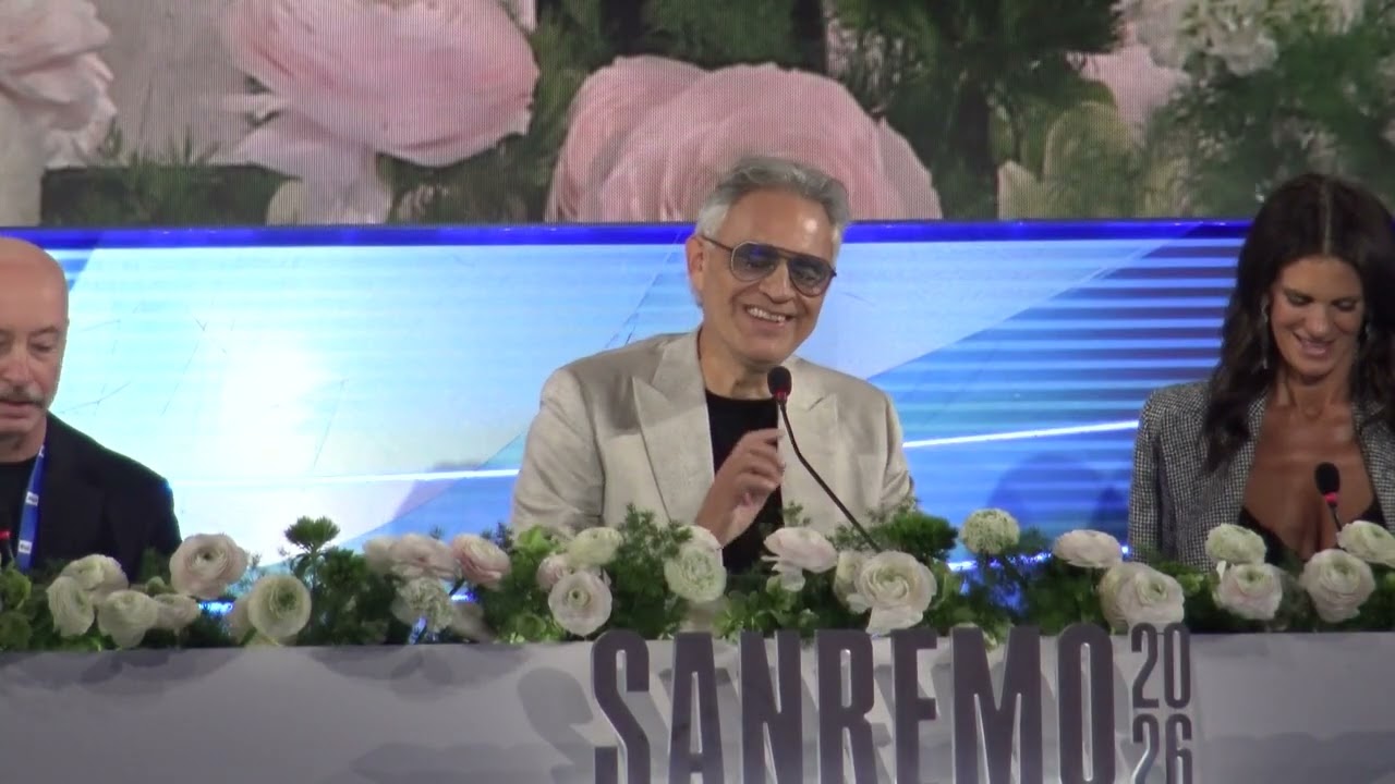 Sanremo 2026, il ritorno di Andrea Bocelli all'Ariston: la conferenza stampa del cantante