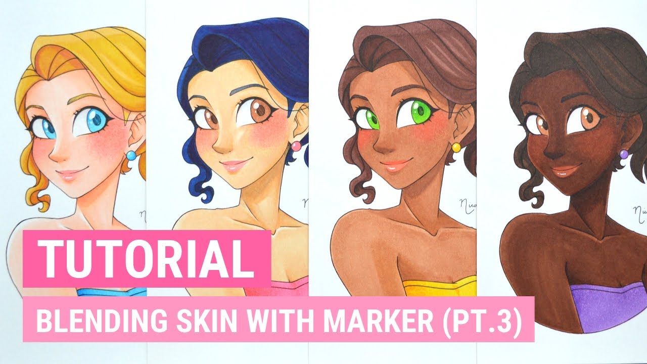 How to BLEND SKIN & BLUSH with ALCOHOL MARKERS (Pt. 3) | Marker Tutorial | iiKiui