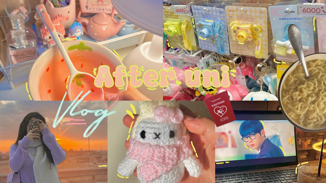🥞after uni vlog🍓*ڤڵۆگی دوای کۆلێژ🎀✨,univlog,study,shopping...etc
