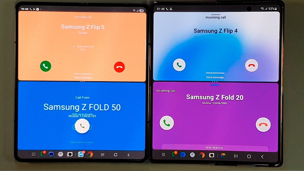 incoming call& double fake call at the same time samsung galaxy zfold 4 samsung zfold2