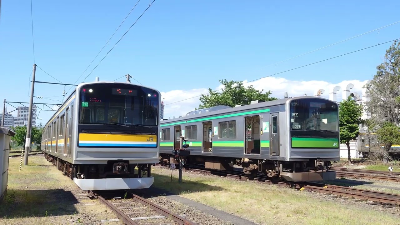 [同形式だけど音が違う警笛吹鳴] 205系3100番台(仙石線)&205系1100番台(鶴見線)汽笛吹鳴@205系鶴見線・仙石線撮影会！in郡山総合車両センター