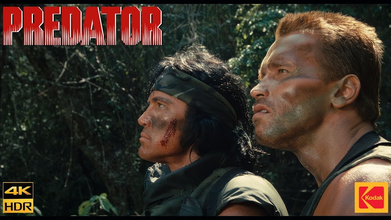 Predator (1987) There's something in those trees Movie Clip 4K HDR10+ Kodak 2383 D55
