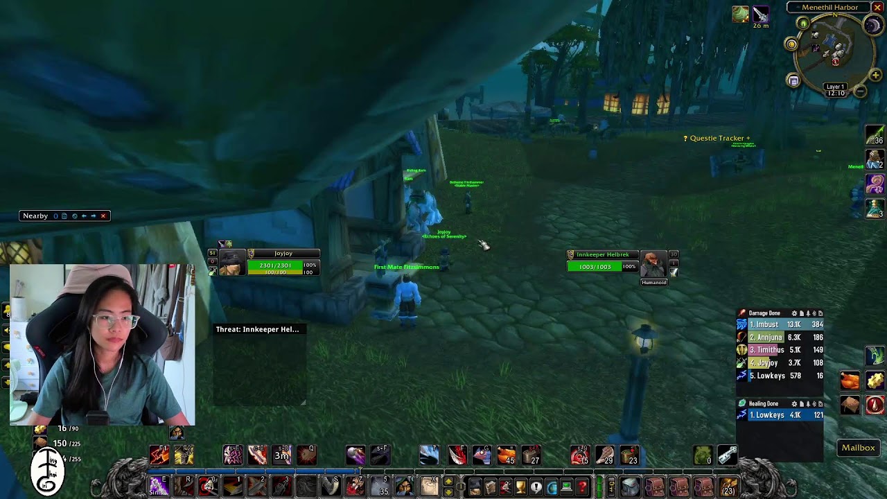 Very tired leveling...Thai Girl Playing World Of Warcraft