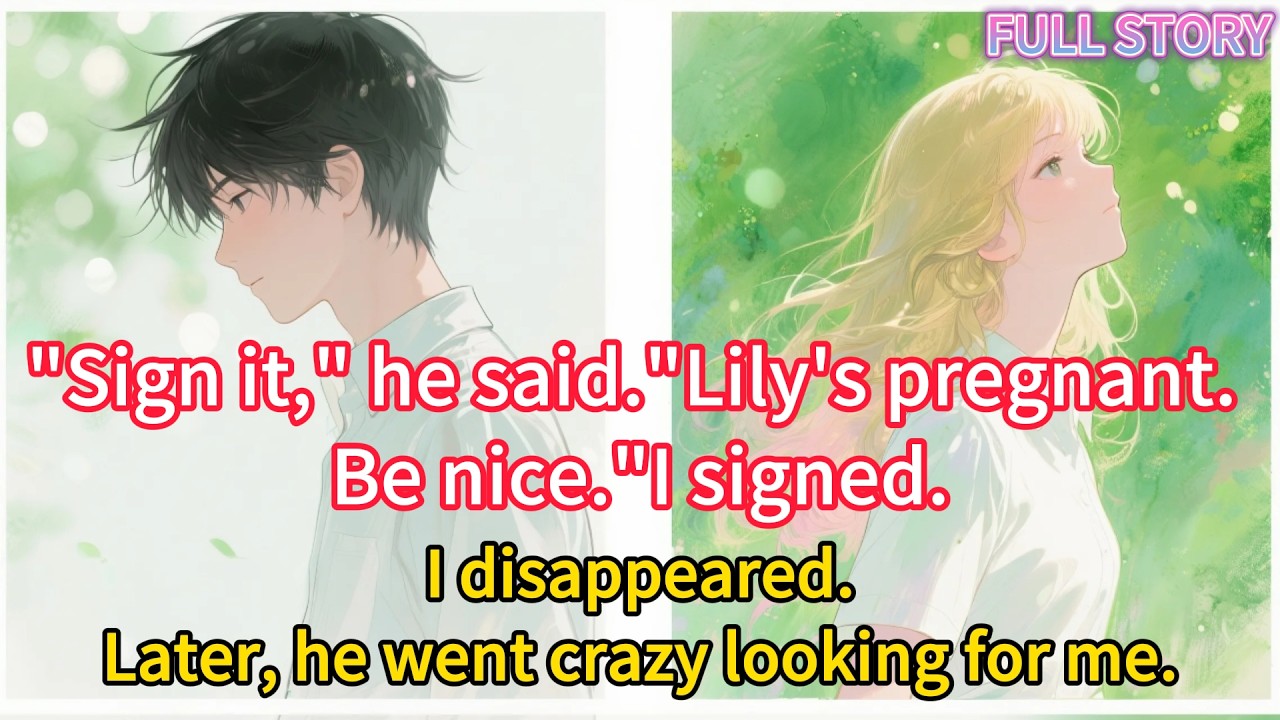 “Sign it,” he said.“Lily’s pregnant. Be nice.”I signed.I disappeared.Later, he went crazy looking...