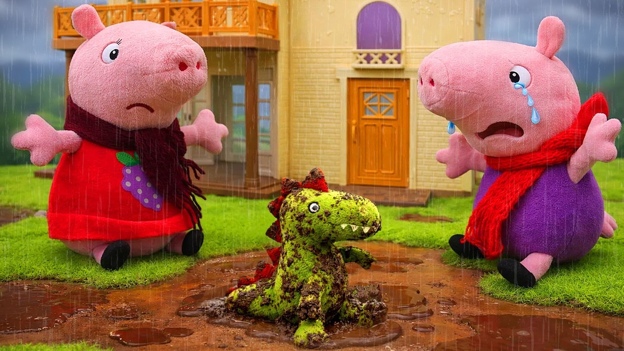 Une grande aventure pour le petit dinosaure jouet 🦕 Jeux avec la famille en peluche