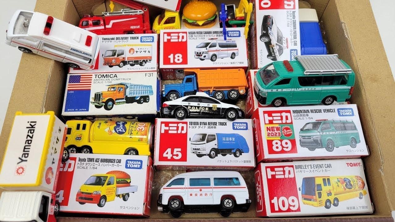 トミカ☆はたらくくるま開封＆コンボイ収納 | Tomica Work Vehicles Unboxing & Loading into Convoy! Mini Toys
