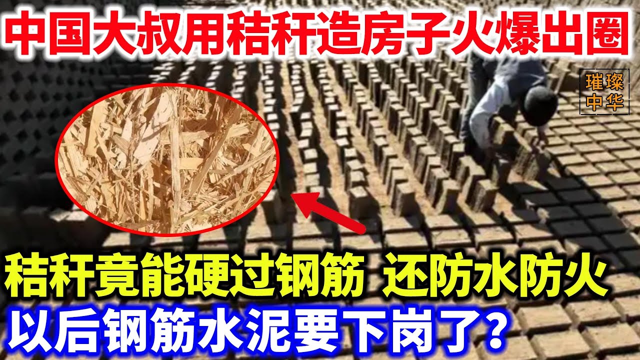 秸秆竟能硬过钢筋，还防水防火，中国大叔自研植物纤维建造技术火了，以后修房架桥不用钢筋水泥了？#中国制造 #建筑 #黑科技