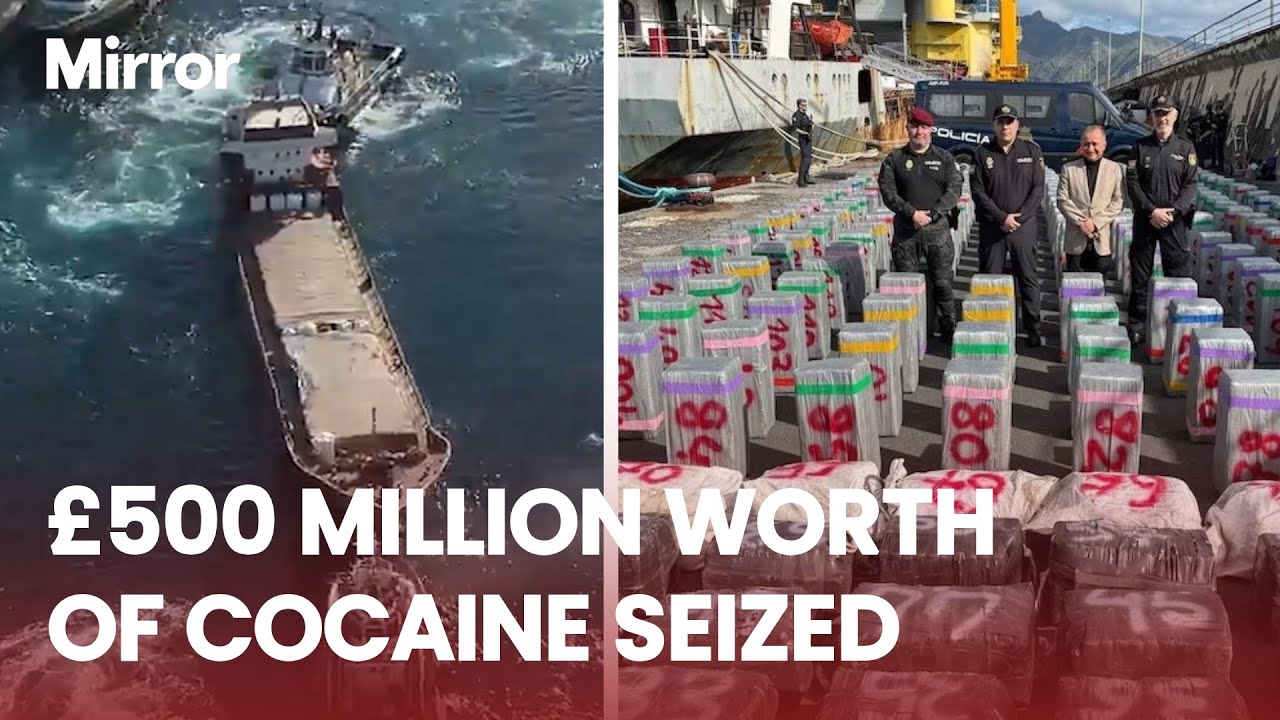 Spanish Police seize 10 TONNES of cocaine worth over £500 MILLION near the Canary Islands