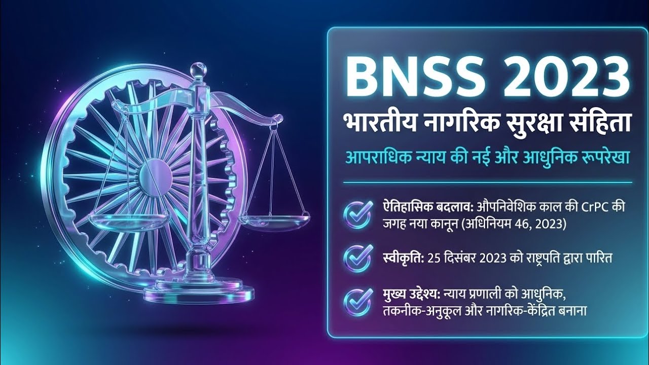 BNSS : भारतीय नागरिक सुरक्षा संहिता 2023 विस्तार में  