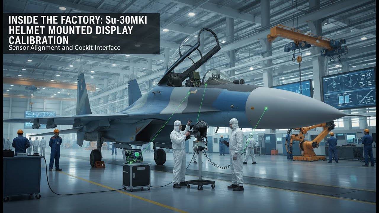 Su-30MKI Factory: Helmet Mounted Display Calibration & Cockpit Sensor Alignment Process