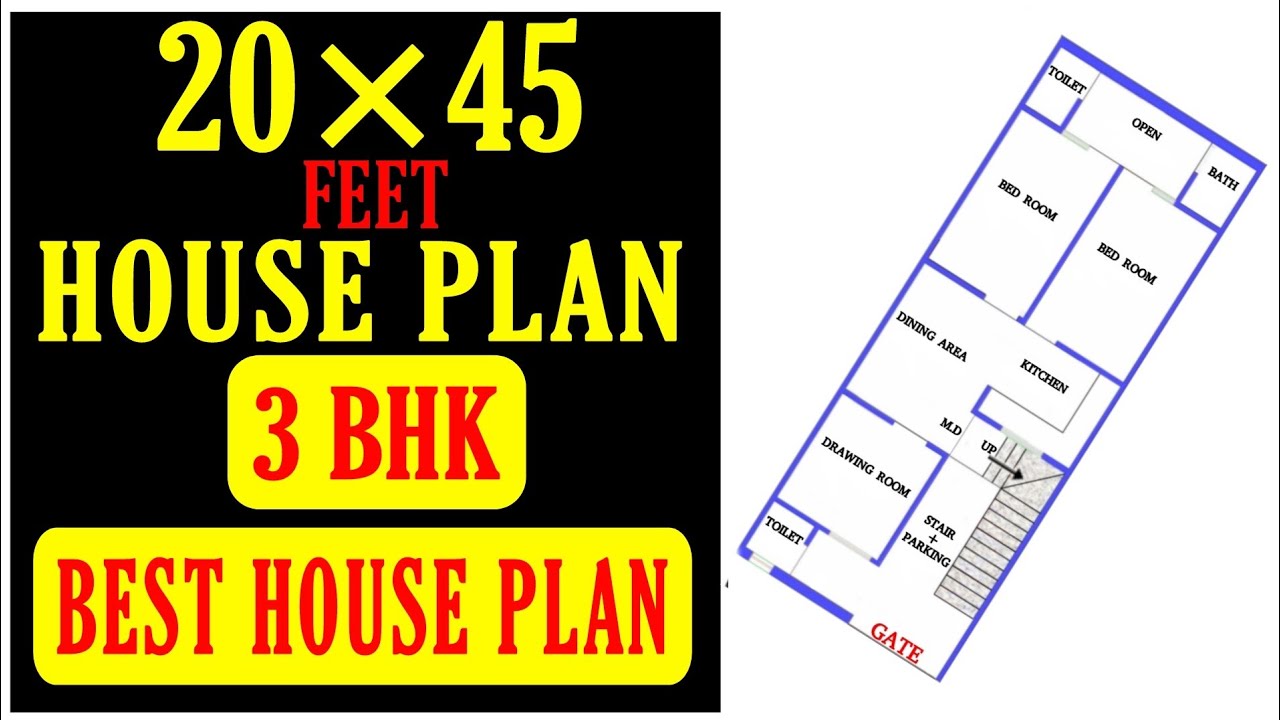 20 x 45 house plan || 3 bhk house design || 20x45 ghar ka naksha || Build My Home