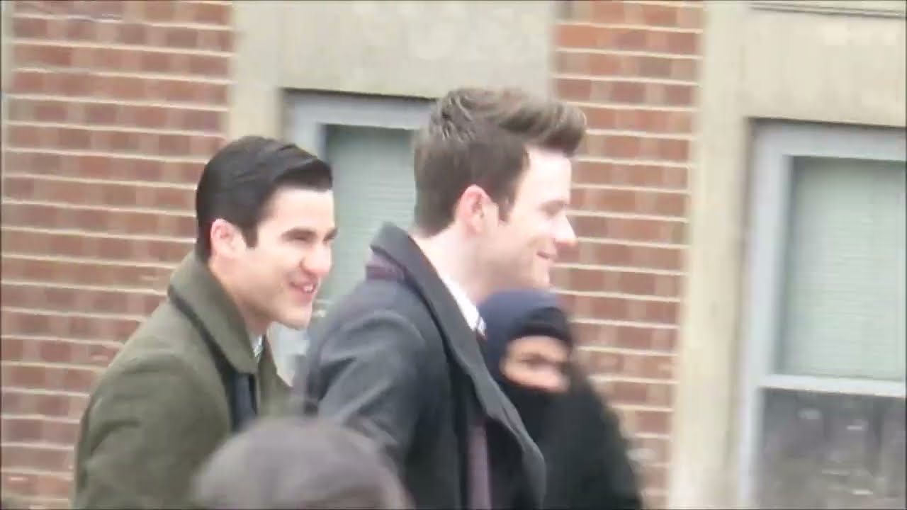 Darren Criss & Chris Colfer filming in NYC Washigton Square Park | HD