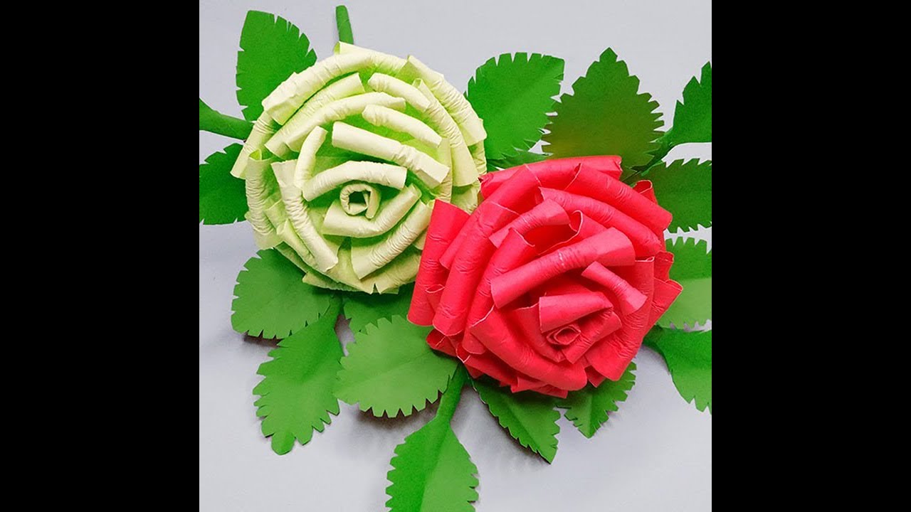 DIY Rose Flowers - Easy and Beautiful Paper Flower Rose Making - Handmade Paper Rose