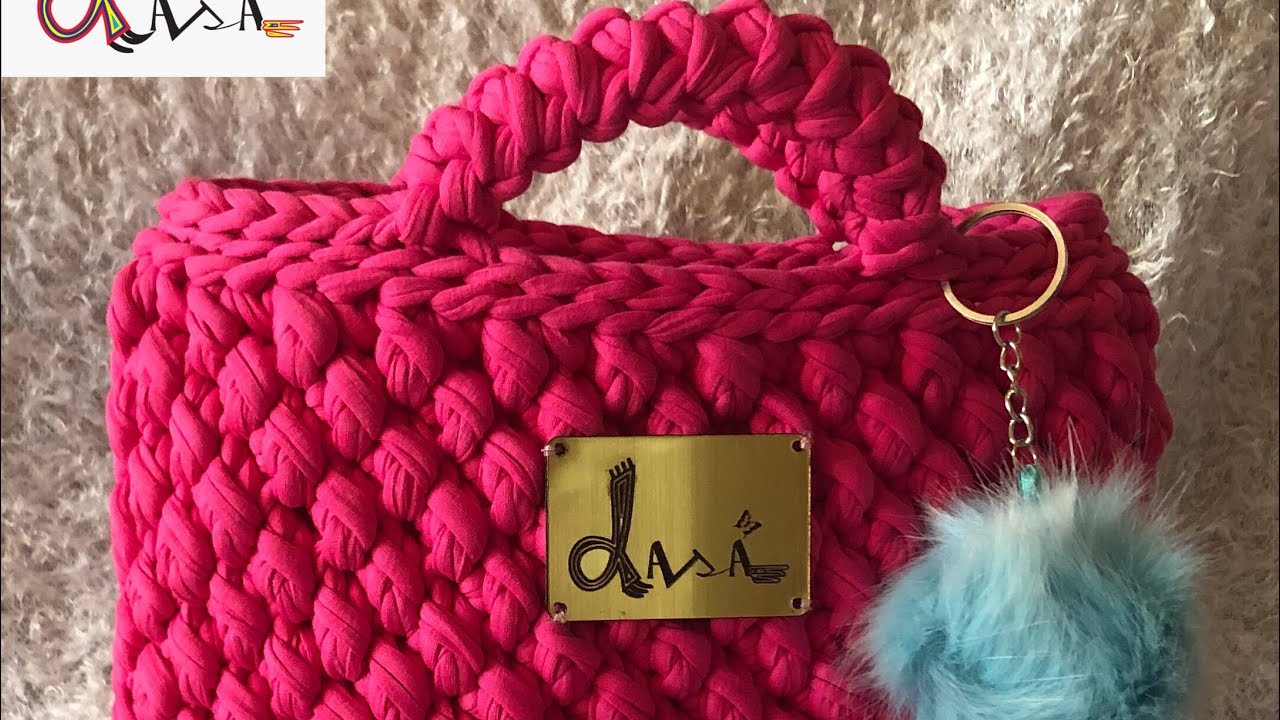 شنطة كروشية بقاعدة بيضاوية بغرزة القوقعه بخيط الكليم How to crochet a bag for ladies with oval base
