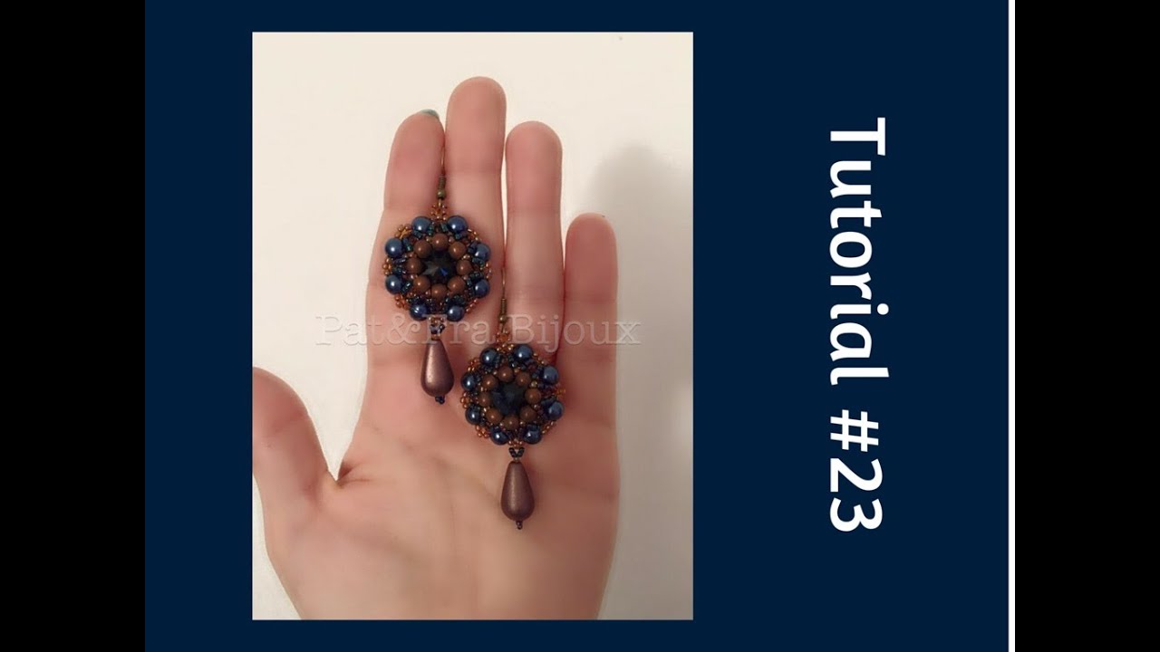 TUTORIAL PERLINE [23] - Orecchini Sonia, rivoli da 16mm. (Beading tutorial)