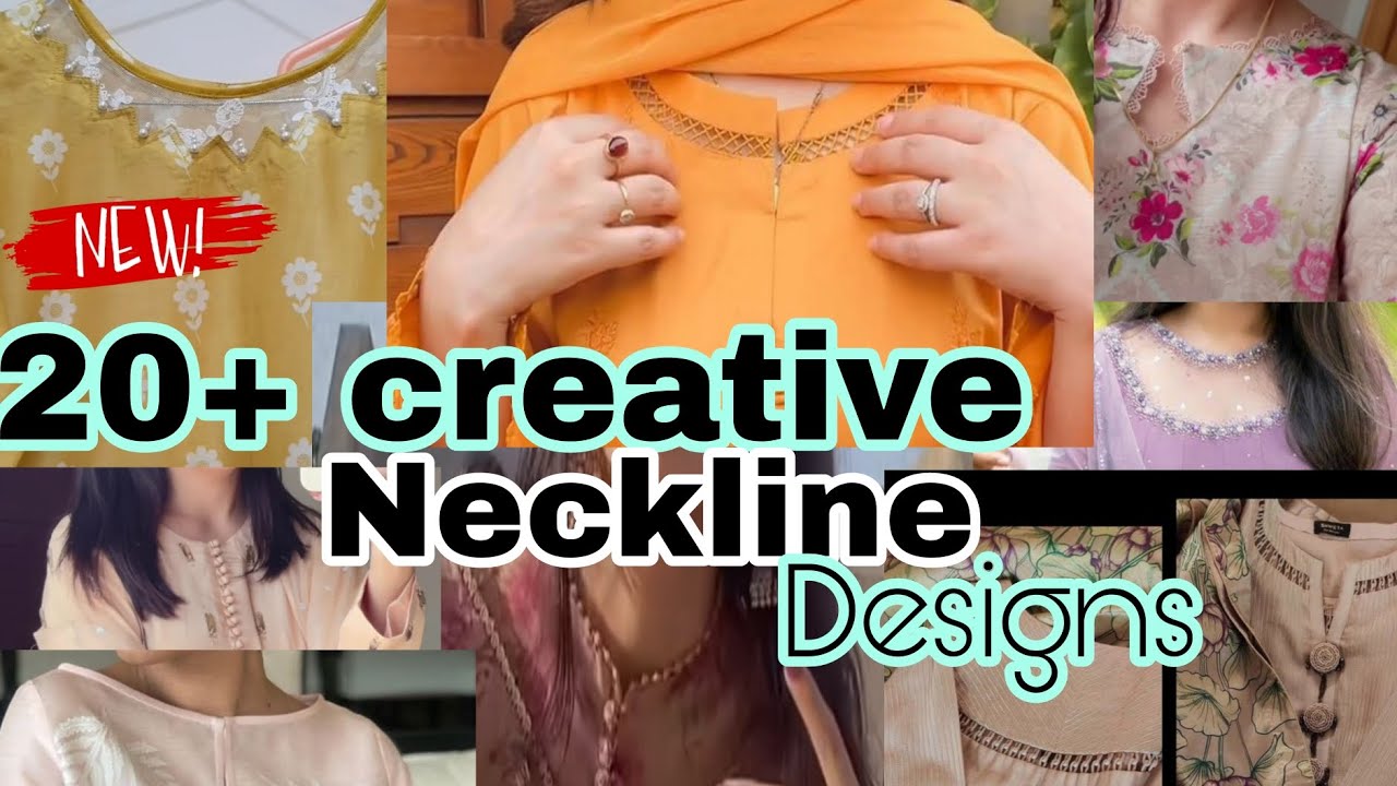 New creative neckline designs || latest neckline design 2023 | neckline with lace button& embroidery
