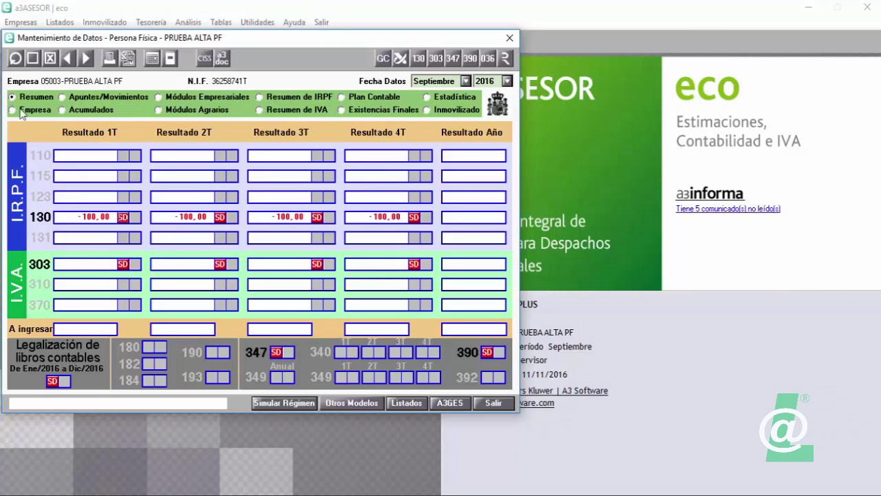 A3ECO/CON  TEMA 1  ALTA DE DATOS Y ASIENTOS