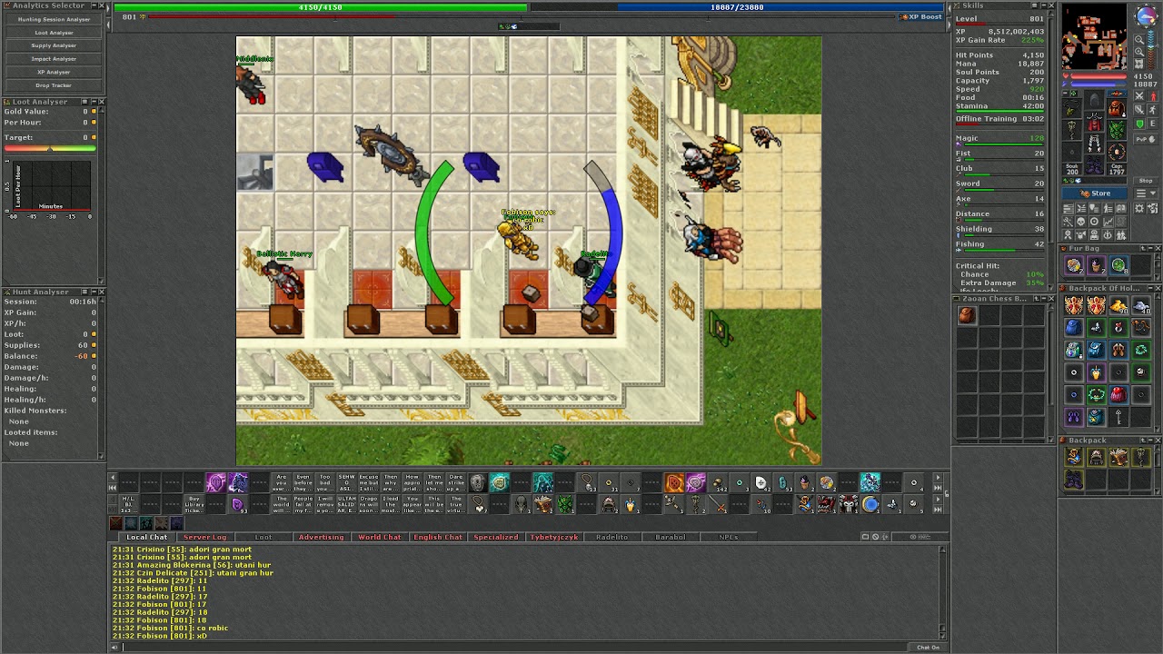 Tibia Fobison vs Radelito 150kk blackjack bet