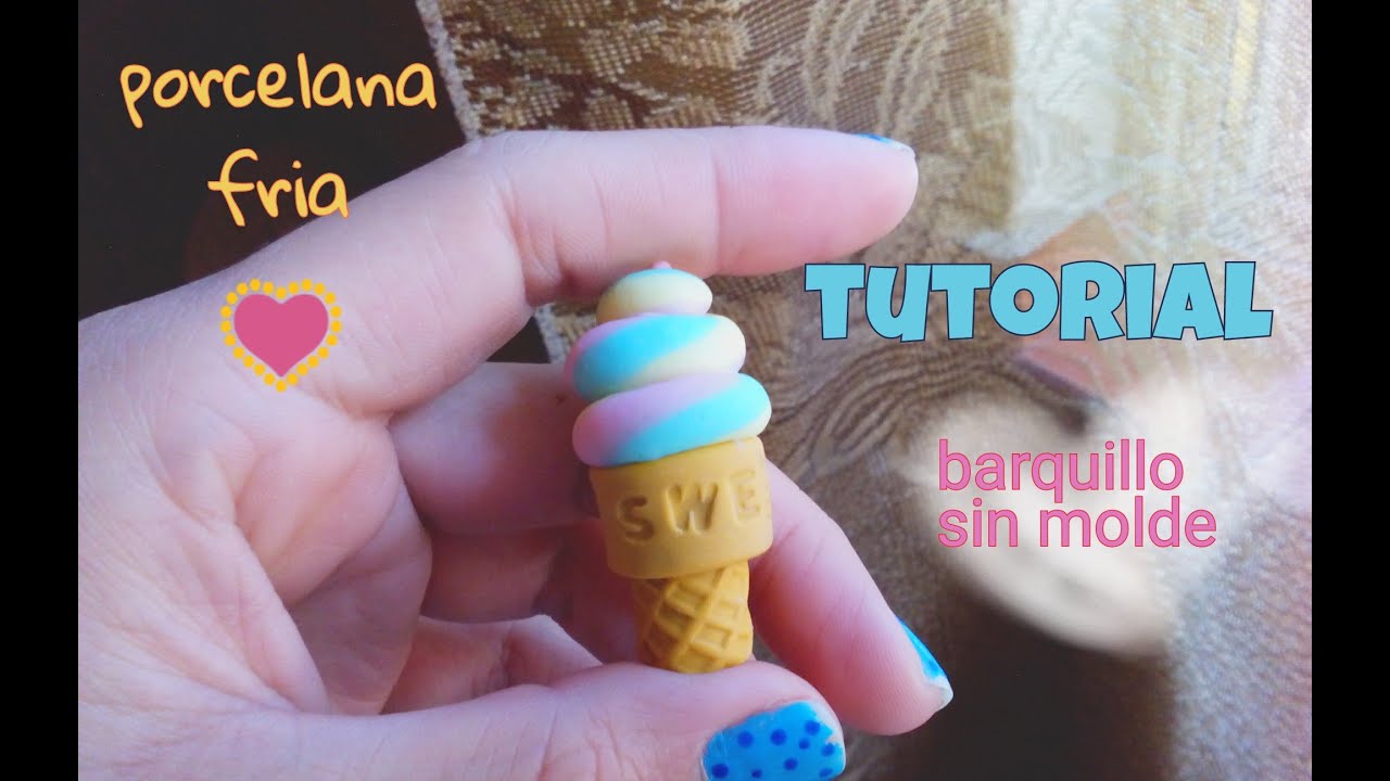 Barquillo de helado SIN MOLDE 🍦Porcelana fría tut