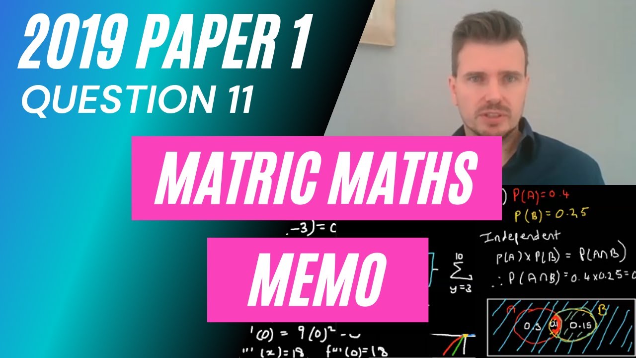 Matric Mathematics NSC Paper 1 November 2019 Memo - Question 11 (probability)