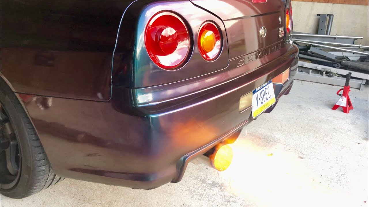 New Tomei Exhaust on the R34 GTR Vspec