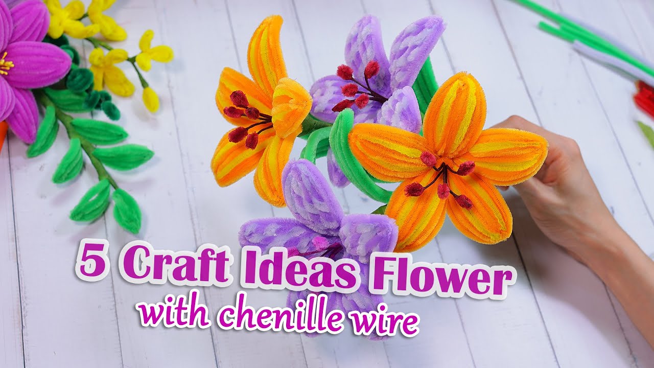Diy craft ideas | How to make beautiful Lily from pipe cleaners. An easy and fun project