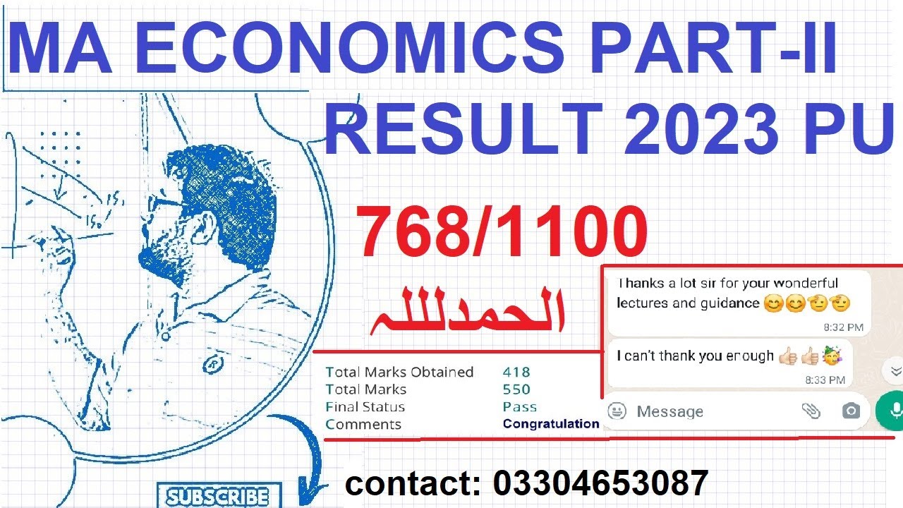 MA Economics Part II Annual Result 2023 PU || Top position in university (Alhamdulillah)