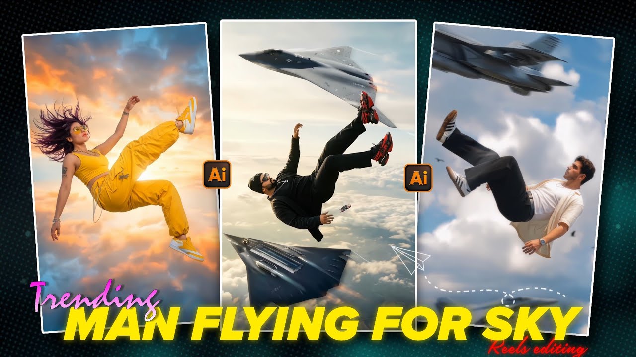 Instagram Trending Flying Video Editing ✨ | AI Flying in Sky Reels Tutorial | Falling Effect Edit