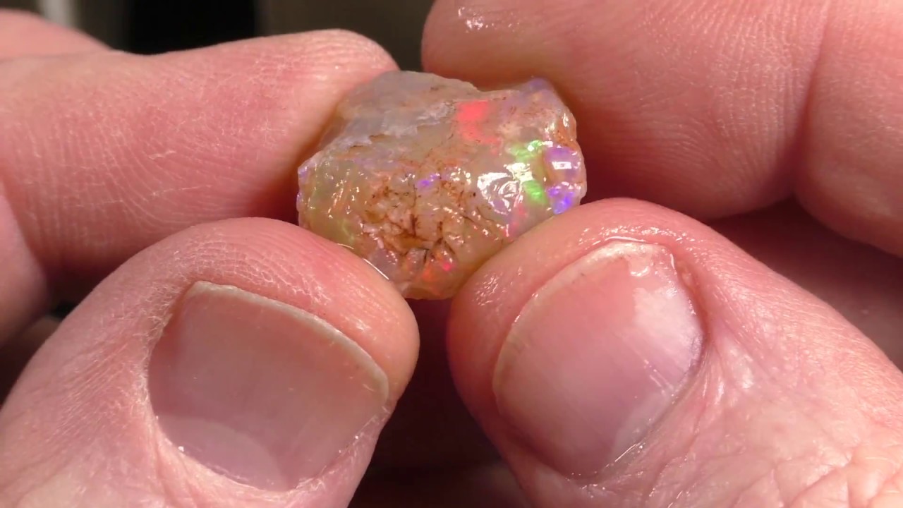 Brilliant, But Not Perfect - Lambina Gem Opal Rough -- 19 carats