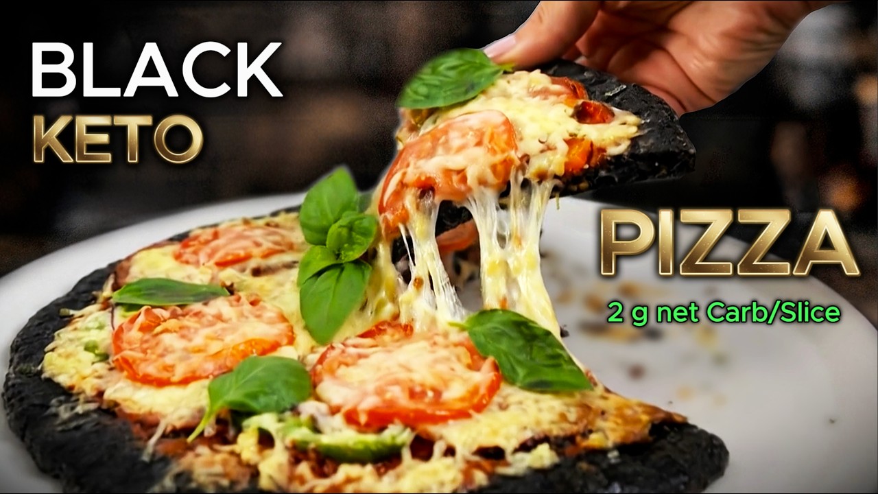 Imposible Black Keto Pizza | Only 2g Carbs Per Slice | Thin & Crispy Crust Recipe