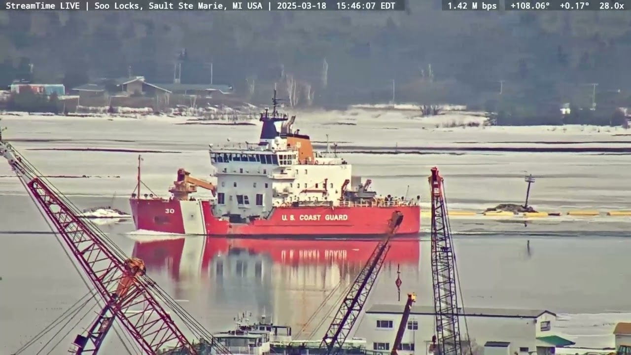USCGC Mackinaw at the Soo on Mar 18th, 2025
