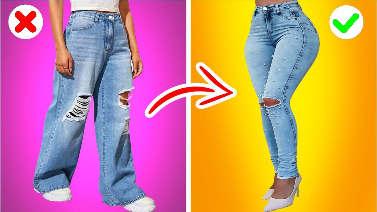 17 SOLUÇÕES FÁCEIS PARA TRANSFORMAR  JEANS | IDEIAS BRILHANTES DIY ROUPAS | IDER ALVES