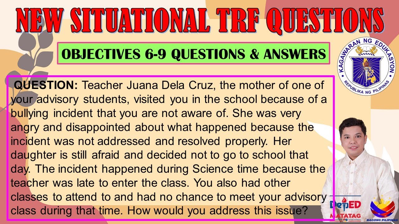 ANOTHER SITUATIONAL TRF QUESTIONS AND ANSWERS FROM DIVISION OF 