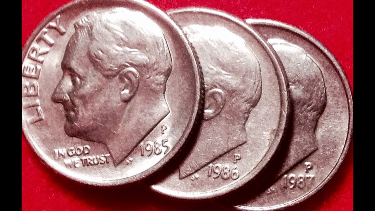 Даймы 1985, 1986, 1987 годов: ищите смещенные знаки монетного двора