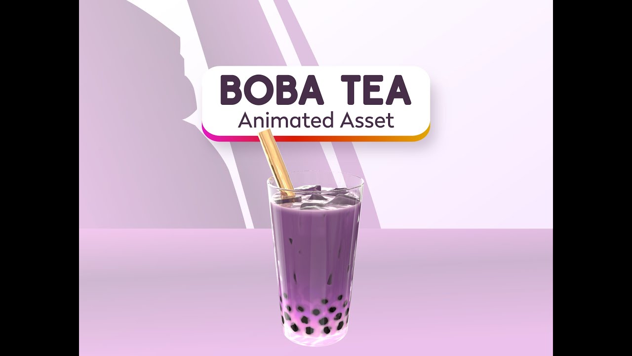 Iced Boba Tea Stream Overlay: Animated Vtuber Asset (webm and png)