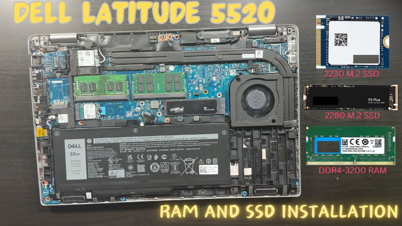 DELL LATITUDE 5520 RAM AND SSD INSTALLATION