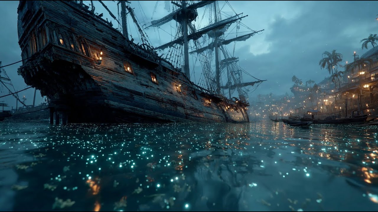 The Luminous Harbor of Tides and Lanterns | Medieval Fantasy Music & Animated Ambience