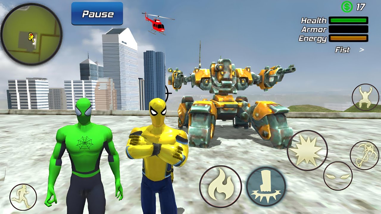 Süper Kahraman Örümcek Adam - Spider Rope Hero Gangstar Vegas Police Robot #13 - Android Gameplay