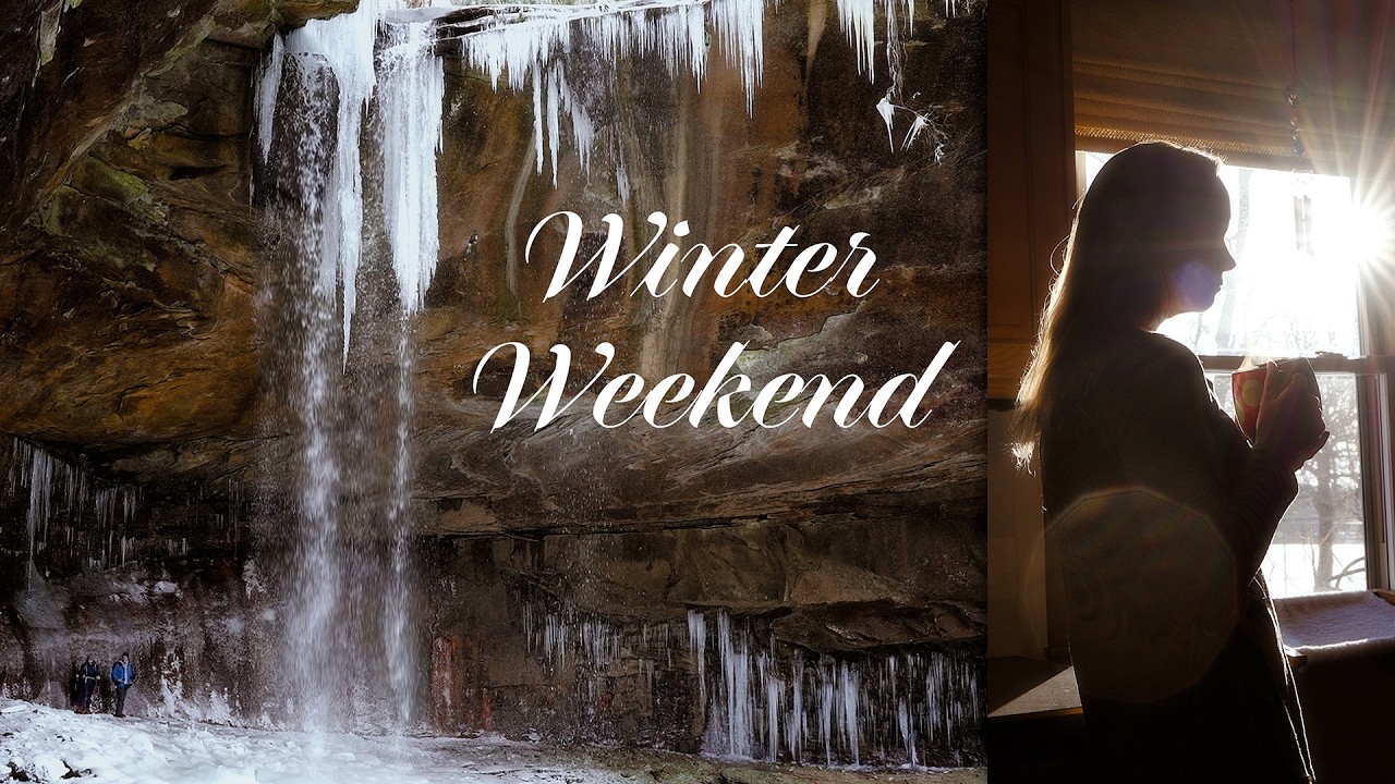 Snowy Waterfall Hike, Baking Bread ❄☃❄ BEAUTIFUL WINTER VLOG