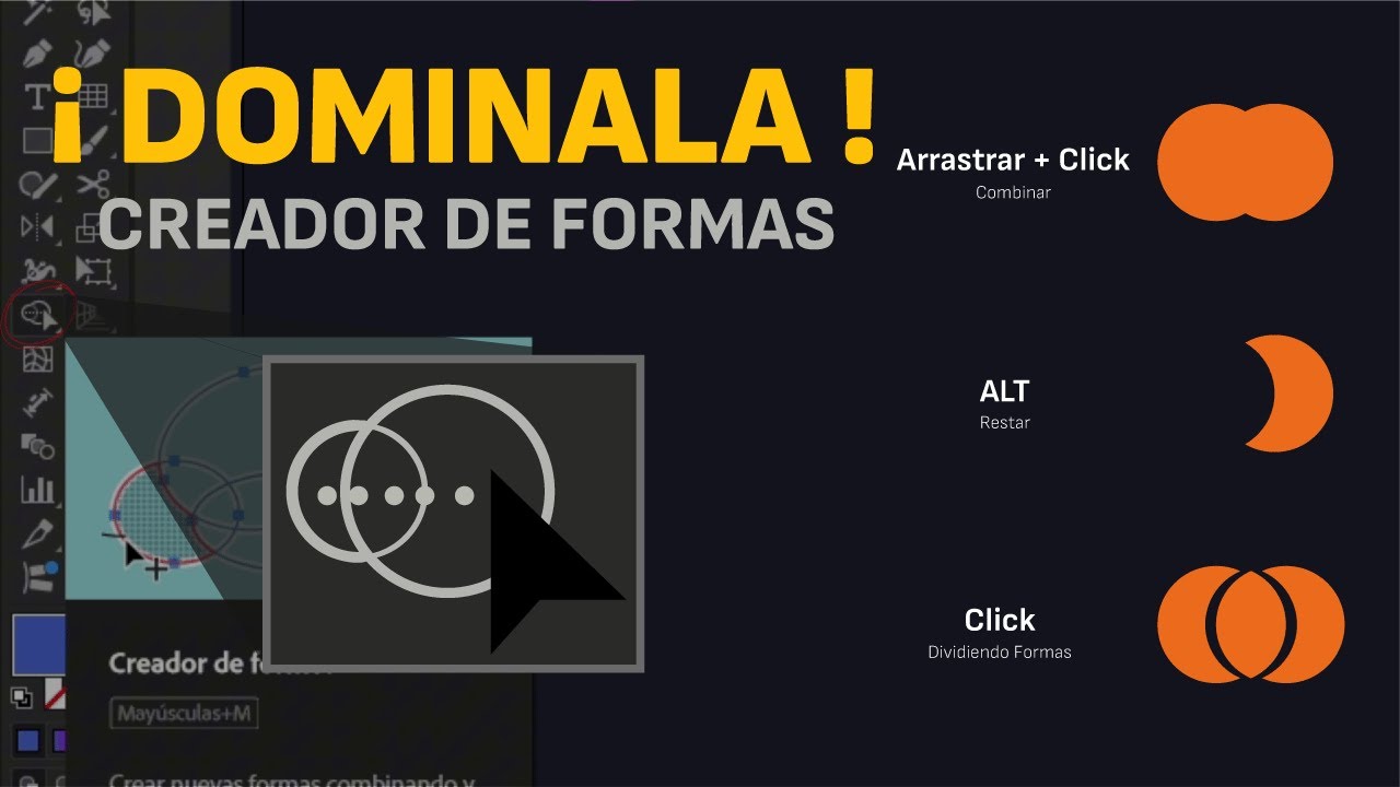 Domina la Herramienta Creador de Formas en Illustrator Dise&ntilde;o - Creadores Puros