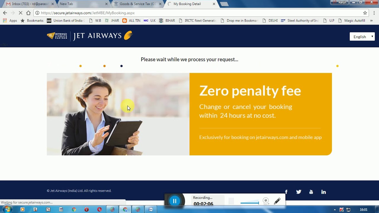 How to web check in jet airways