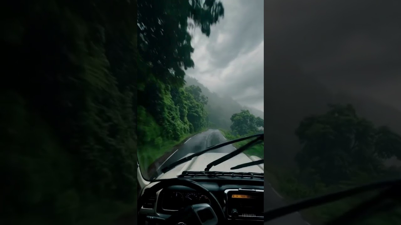 Car Drives Through Torrential Rain | Intense Road Trip in Heavy Storm | #car #rain