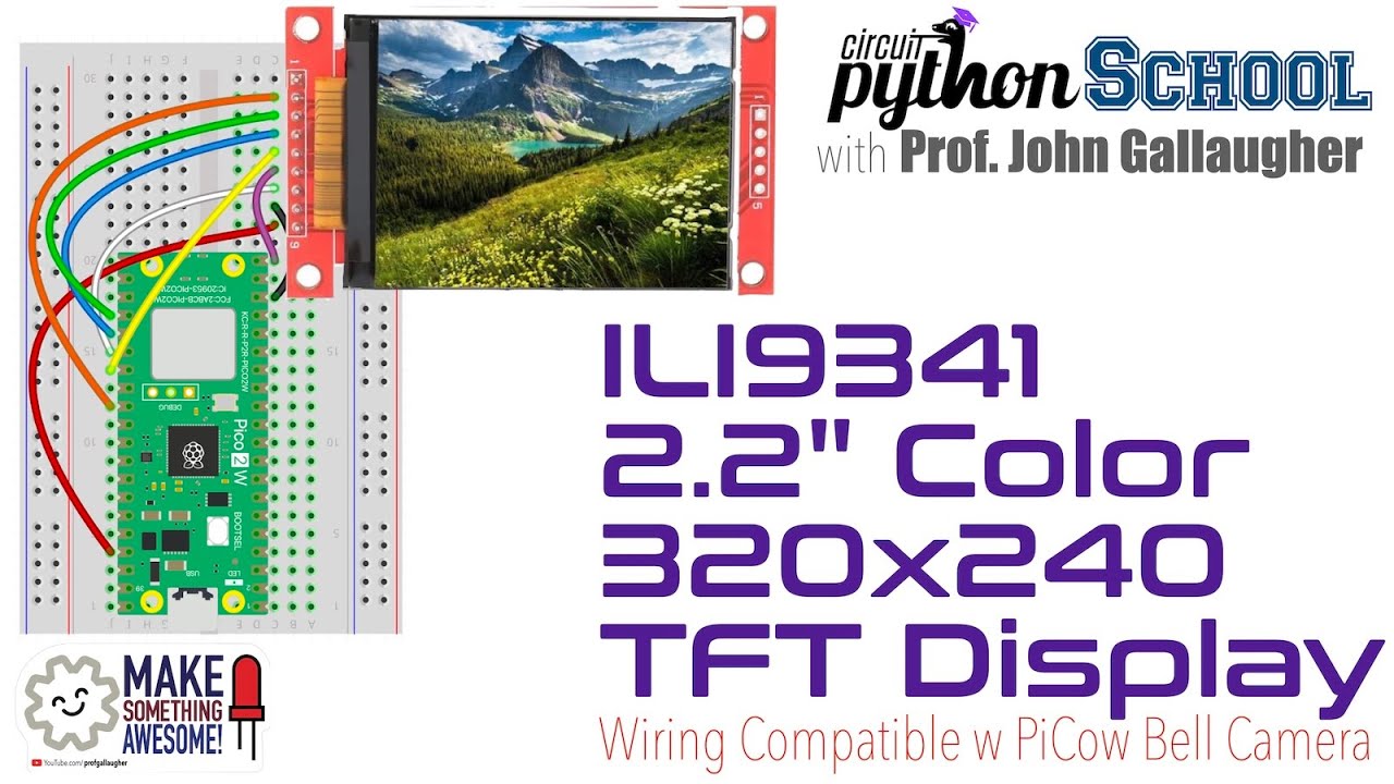 ili9341 2 2-дюймовый цветной TFT-дисплей. Схема подключения и настройка для Raspberry Pi Pico (Шк...
