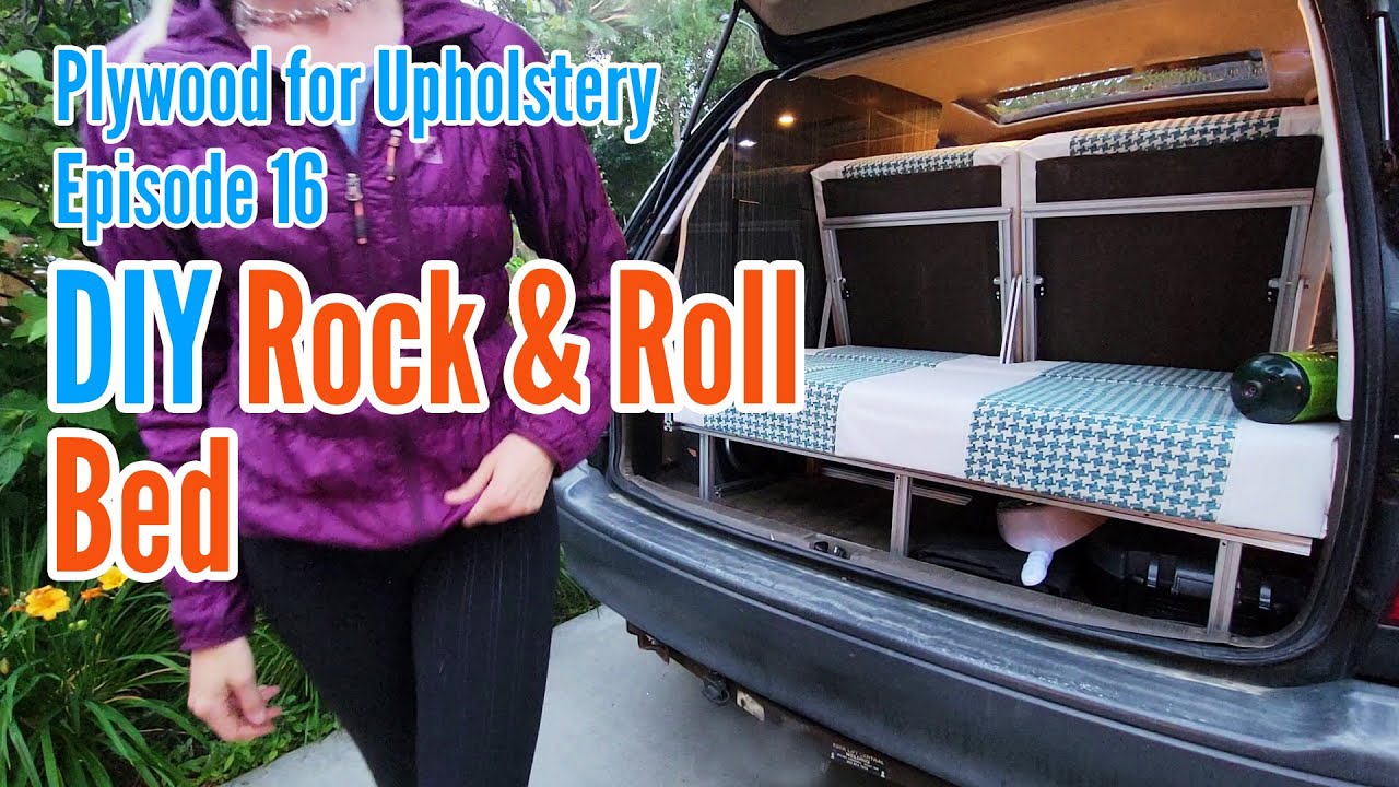 VAN CONVERSION build series - DIY Rock & Roll Bed in van ideas // E16