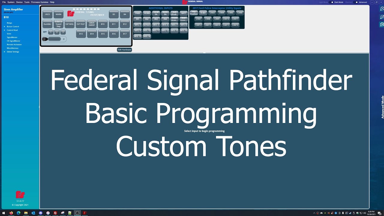 Basic Federal Signal Pathfinder Programming - Custom Tones - Ep 11