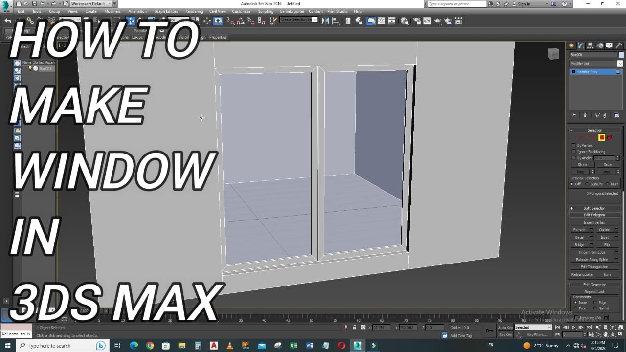 how to make window in 3ds max