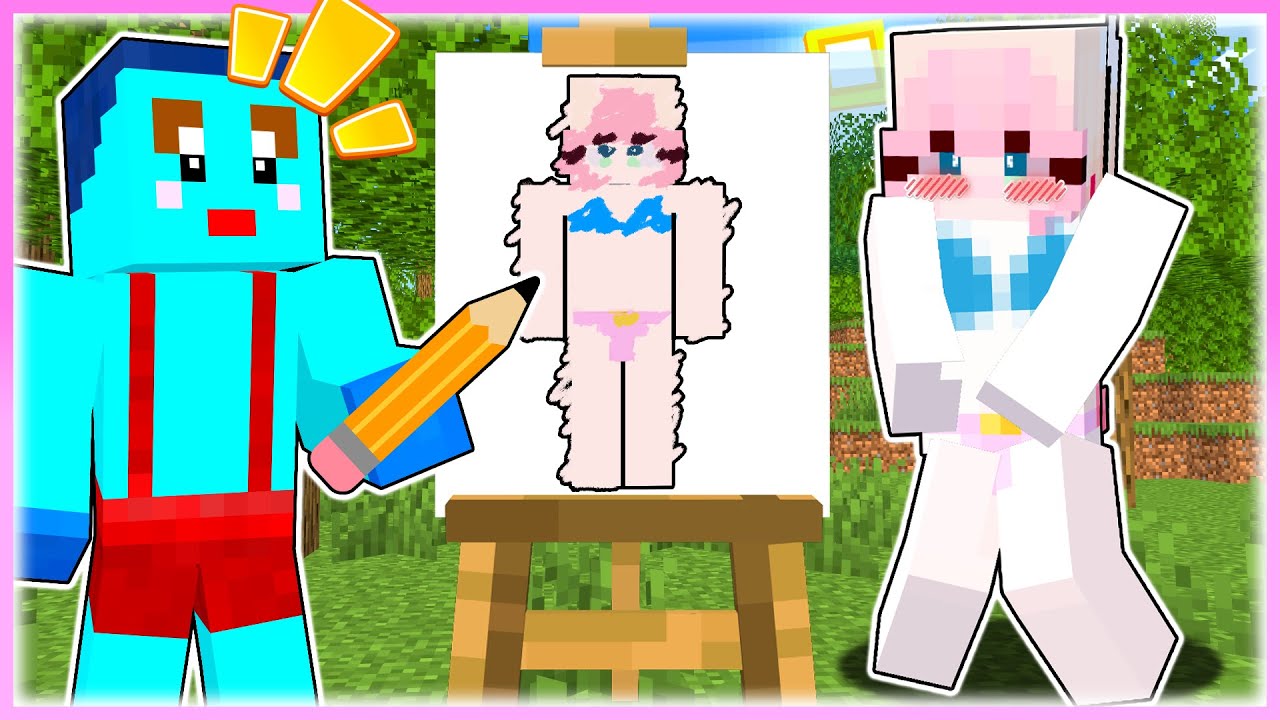 🌈絵で描いたスキンになる世界で女の子の服を脱がせるwwwww 【マイクラ / まいくら / マインクラフト】