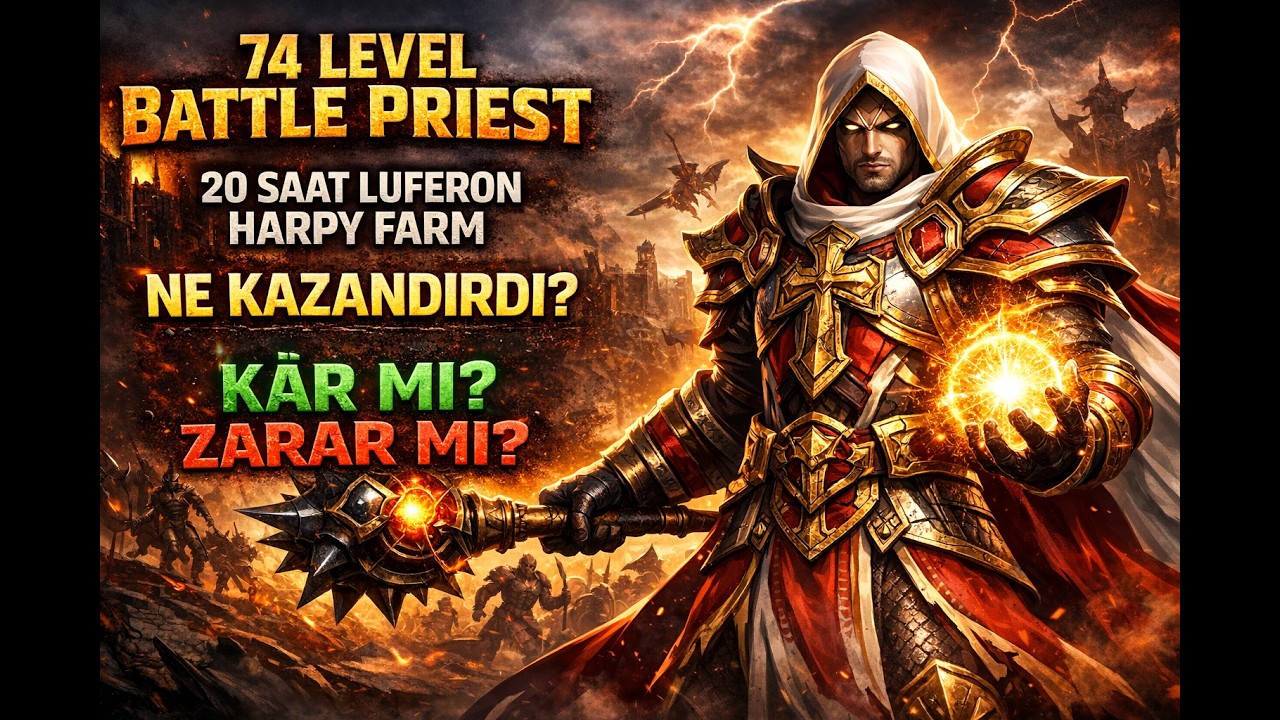 Zero'da Battle Priest G&uuml;nl&uuml;ğ&uuml; | 20 Saat Harpy Farmı | Knight Online