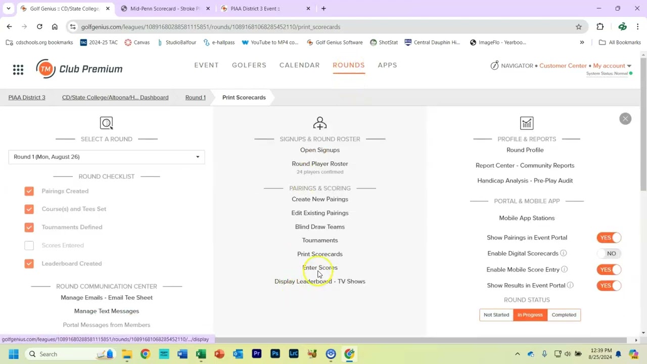 Setting Up an Event in Golf Genius Printing Scorecards, Verifying Scores, Printing Results (Part 3)