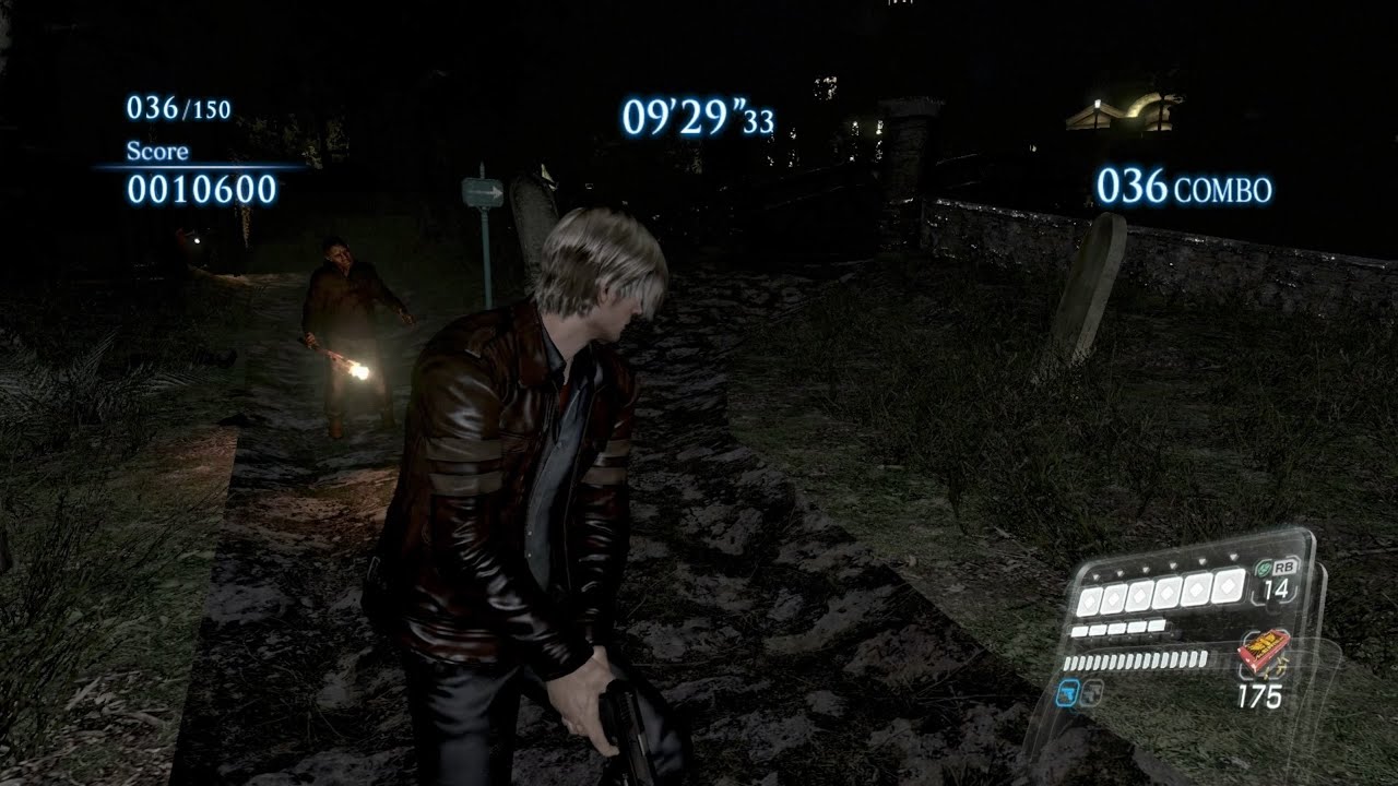 Resident Evil 6 mercenaries mod map ( Cemetery ) - solo 150 c full - Leon
